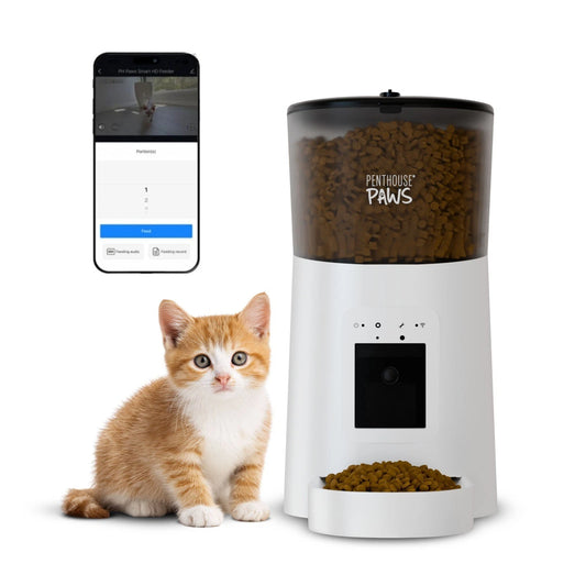 Smart HD Feeder, Automatic Pet Food Dispenser, 6L, 1080P Camera, 2-Way Audio, Backup Power, 15 Meals/Day, White, for Cat & Dog